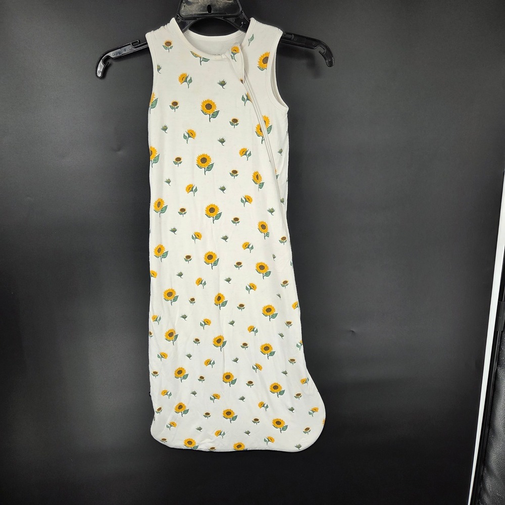 Kyte Baby Sunflower Bamboo Sleep Bag 1.0 TOG Size Medium White Yellow Floral